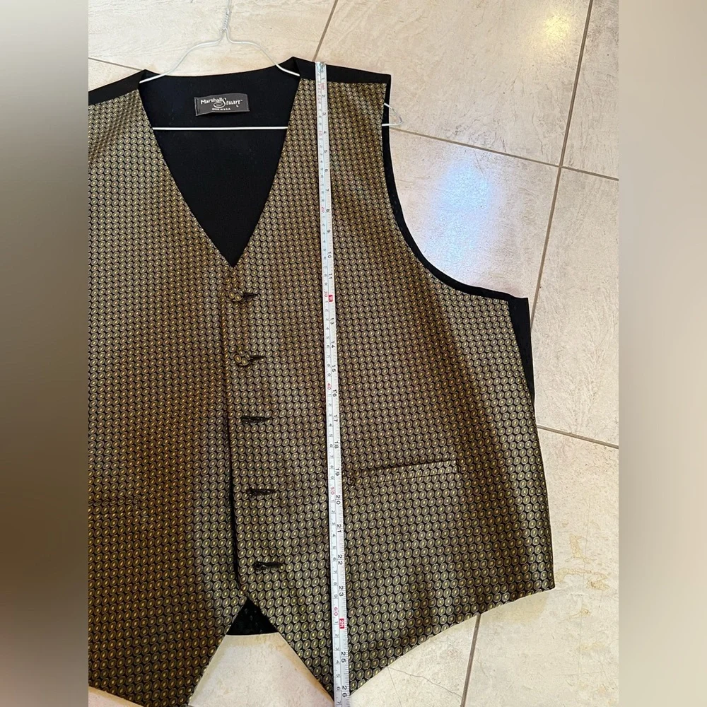 Vintage Marshall Stuart Gold Black Statement Vest Waistcoat